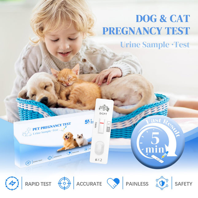 at-Home Dog & Cat Pregnancy Test Kit - 99% Accurate Urine Test for Rapid 5-Minute Results. Easy, Painless, and Reliable Home Testing Solution for Pet Owners