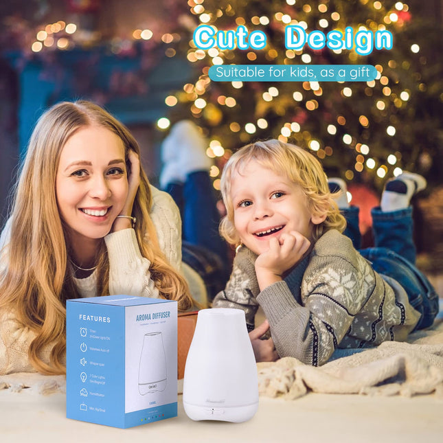 Homeweeks 100ml Colorful Essential Oil Diffuser | Adjustable Mist & Auto Off