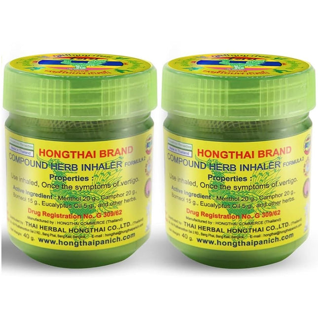 HONG THAI Compound Thai Herb Inhalant 10g Pack of 2 – Mood Enhancer & Relaxing Aroma