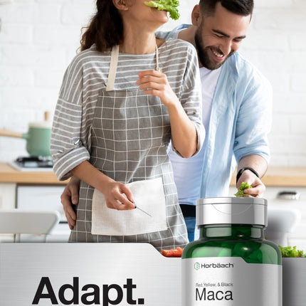 Horbäach Maca Root Capsules for Men and Women | 120 Pills | High Potency Extract | Non-GMO and Gluten Free Formula (Pack of 2)