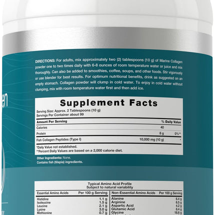 Horbäach Marine Collagen Powder 2.2 lbs – Unflavored, Hydrolyzed Peptides, Keto & Paleo