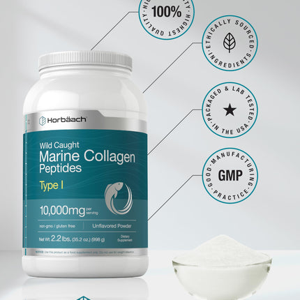 Horbäach Marine Collagen Powder 2.2 lbs – Unflavored, Hydrolyzed Peptides, Keto & Paleo