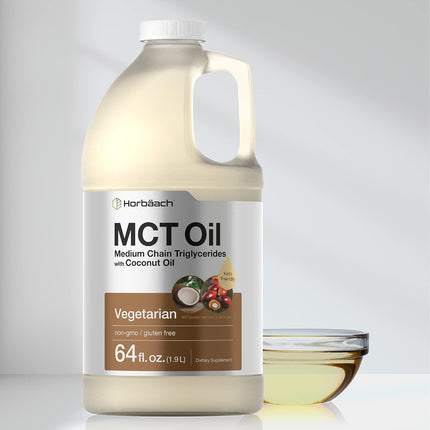 Horbaach MCT Oil 64 oz – 100% Pure, Unflavored, Keto & Gluten Free | Blends with Coffee, Tea & Liquids