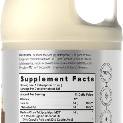 Horbaach MCT Oil 64 oz – 100% Pure, Unflavored, Keto & Gluten Free | Blends with Coffee, Tea & Liquids