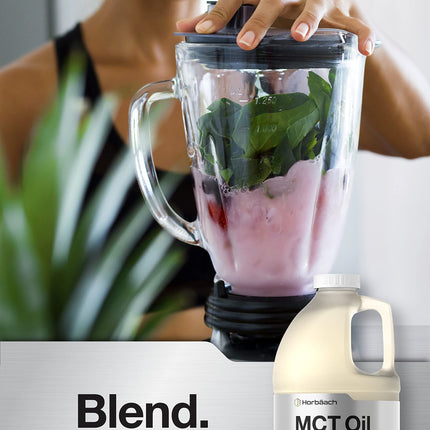 Horbaach MCT Oil 64 oz – 100% Pure, Unflavored, Keto & Gluten Free | Blends with Coffee, Tea & Liquids