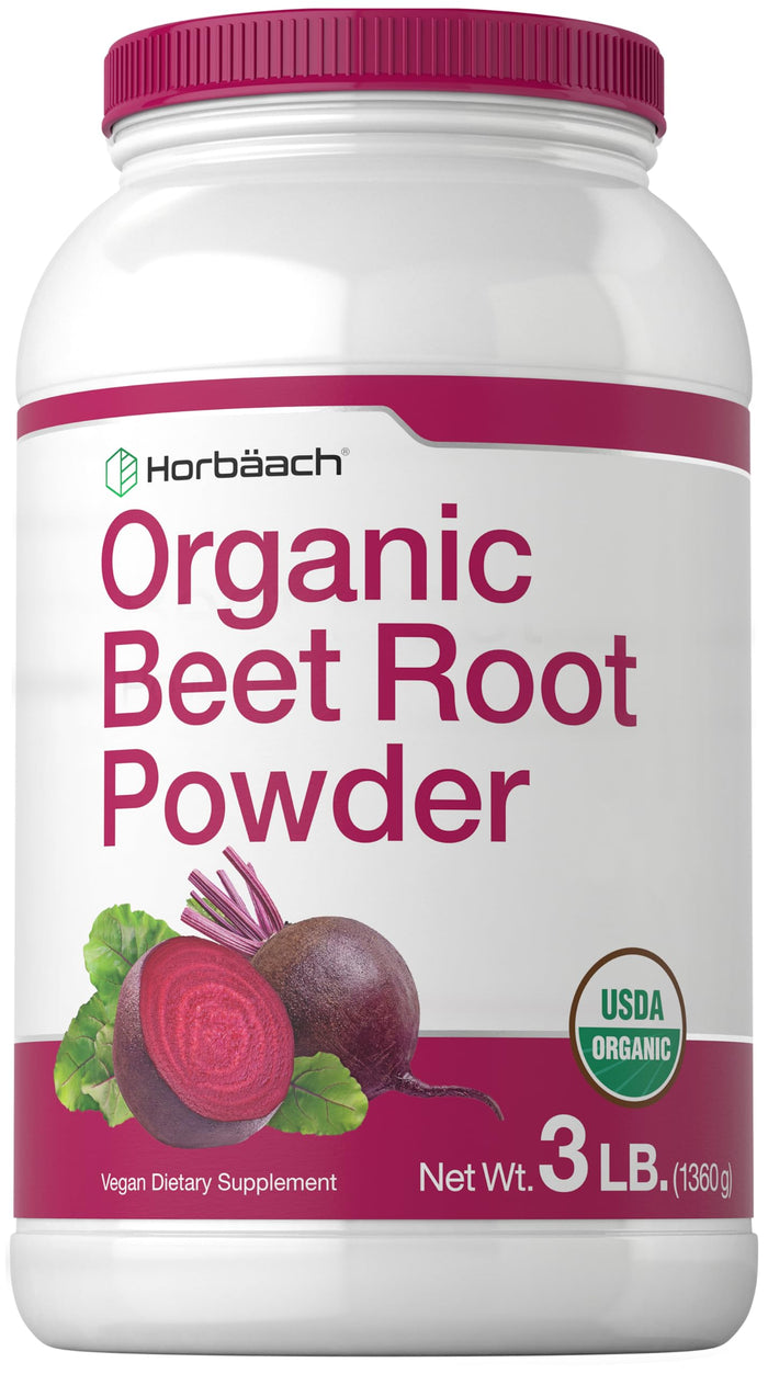 Horbäach Organic Beet Root Powder | 3lb Bulk Supplement | Raw Superfood | Vegan, Non-GMO, and Gluten Free Formula