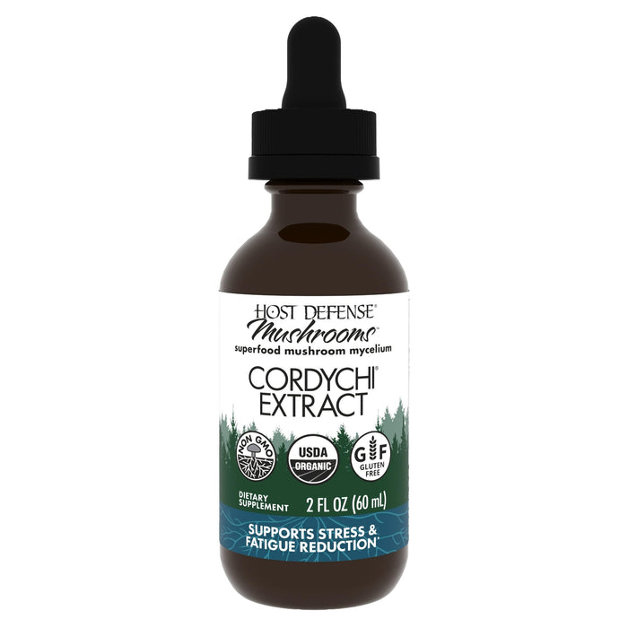 Host Defense CordyChi Extract - Cordyceps & Reishi Mushroom Supplement for Energy & Immune Support | 2 fl oz