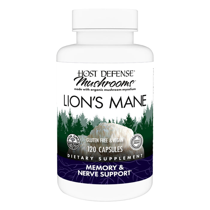 Host Defense Mushrooms Lion's Mane – Brain Health, Focus & Memory (120 Capsules)