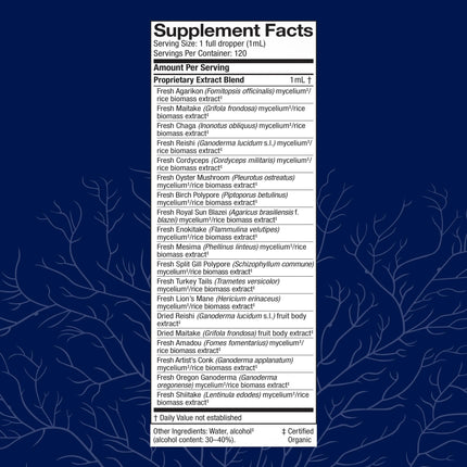 Host Defense MyCommunity Extract – 17-Species Mushroom Blend for Immune Support (4 fl oz)