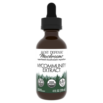 Host Defense MyCommunity Extract – 17-Species Mushroom Blend for Immune Support (4 fl oz)