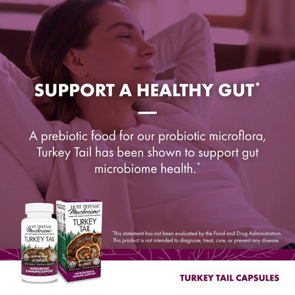 Host Defense Turkey Tail Capsules – Digestive Health & Immune Support | 60 Capsules
