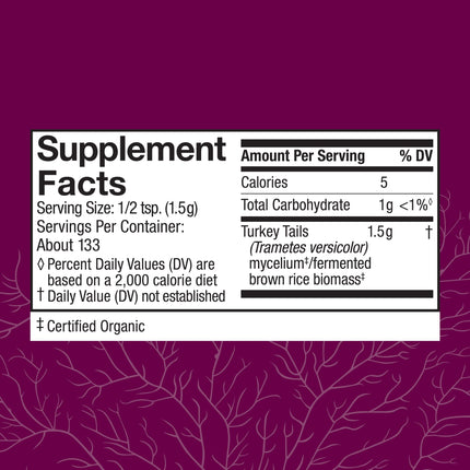 Host Defense Turkey Tail Mushroom Powder – Digestive Health and Immune Support (7 oz)
