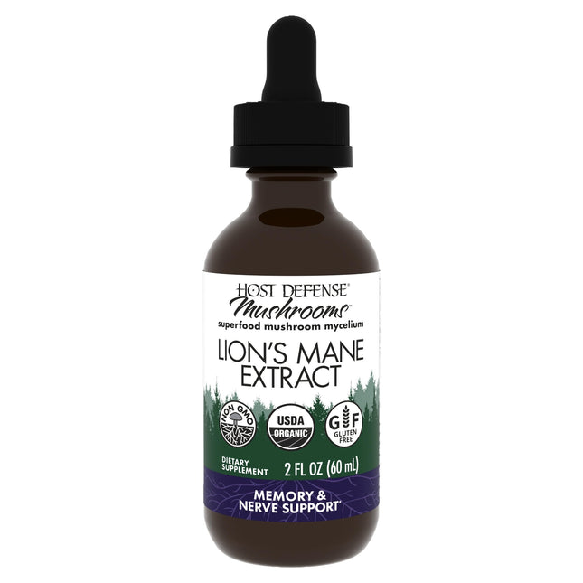 Host Defense Mushrooms Lion's Mane Extract – Brain Health & Focus Support (2 fl oz)