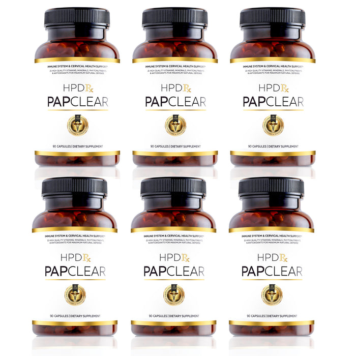 HPD Rx PAPCLEAR: Physician-Formulated Immune Support Supplement | All-Natural 90 Caps | Pack of 6