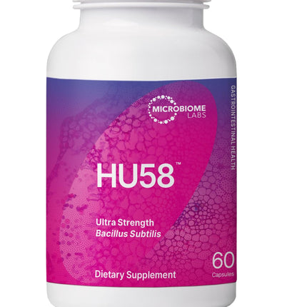 Microbiome Labs HU58 Bacillus Subtilis Probiotics for Digestive Health & Immune Support - 10B CFU Daily Capsules (60)