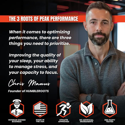 FOCUS by HUMBLEROOTS PERFORMANCE – Advanced Nootropic Brain Support (Lion’s Mane, Caffeine, L-Theanine) 90 Capsules
