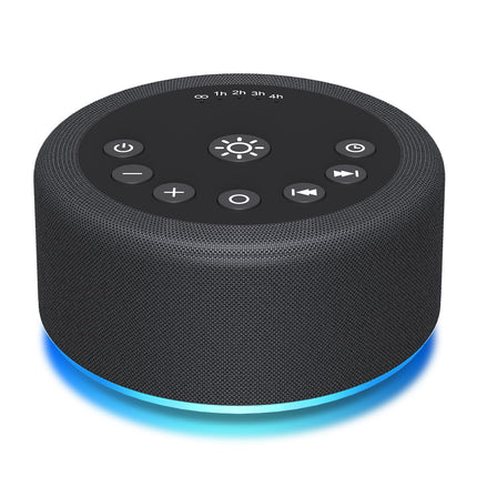 Hushing Sleep Sound Machine — 30 Non-Looping Sounds, 12 Night Lights, 36 Volume Levels, Memory & Timers
