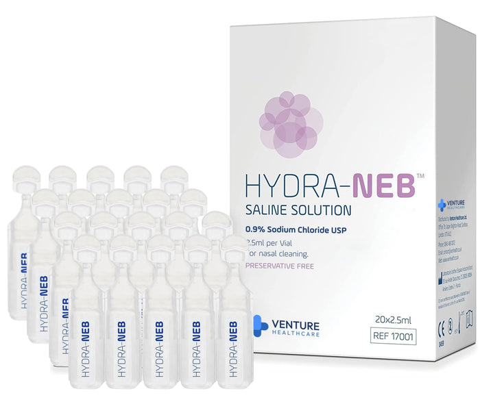Hydra-Neb 0.9% Saline Solution for Nasal Cleansing & Nebulizers – 50ml