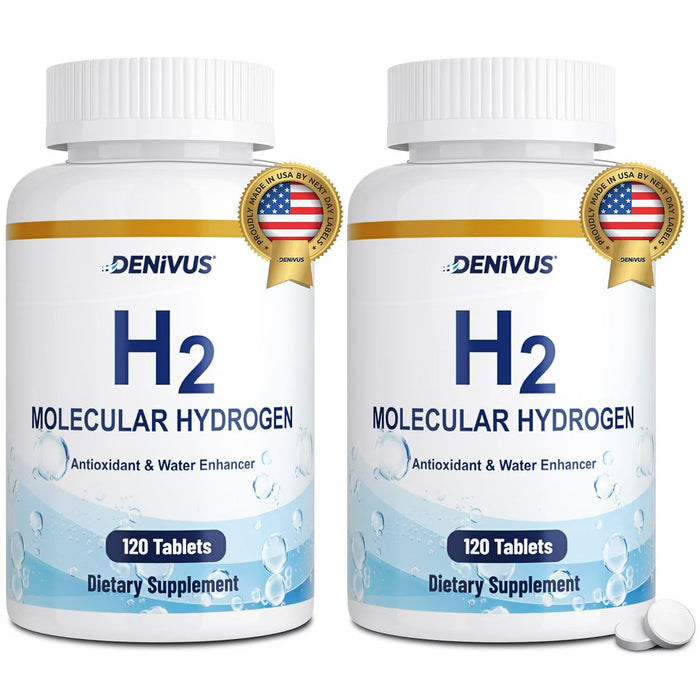 Hydrogen Water Tablets with Magnesium - 120 Tablets Fast-Dissolving H2 Molecular Hydrogen Supplements for Brain Health, Cognitive Function, Energy & Metabolism Support (2 Pack)