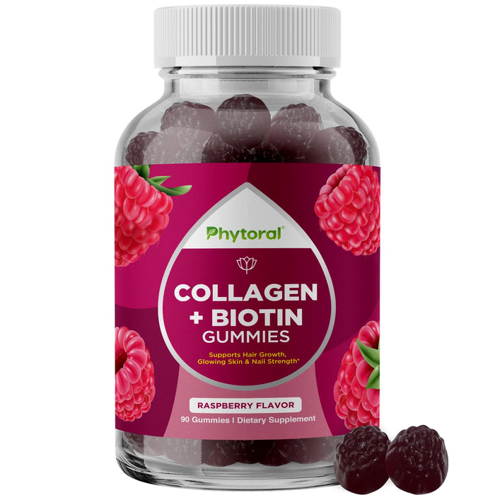 Hydrolyzed Collagen Peptides with Biotin Gummies for Women – Hair, Skin & Nails (90 Count)