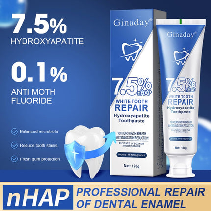 2 Pcs Hydroxyapatite Toothpaste 7.5% – Enamel Protection & Strengthening, Fluoride-Free, Gentle Mint