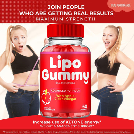 IDEAL PERFORMANCE Lipo Gummy – Keto ACV Gummies, Maximum Strength (2 Pack)