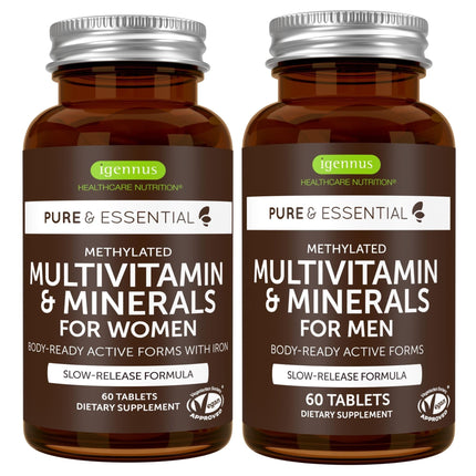 Igennus Methylated Multivitamin 2-Pack for Men & Women | All-Day Nutrients