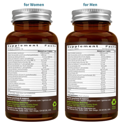 Igennus Methylated Multivitamin 2-Pack for Men & Women | All-Day Nutrients