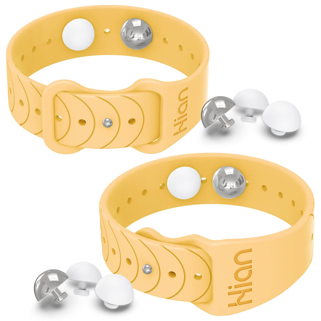 Hion Motion Sickness Bracelets – Acupressure Nausea Wristbands (1 Pair, Sunglow)