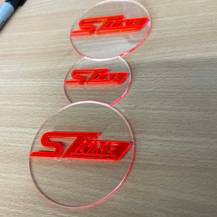 MK8 Fiesta Cup Holder Inserts | ST/ST-Line Logo | Black or Clear Finish