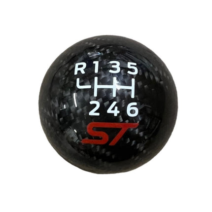 Genuine Carbon Fibre Gear Knob with Red ST Logo – Fits Most Manual Ford Models