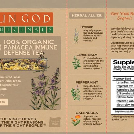 Organic IMMUNE DEFENSE Herbal Tea with 10 FREE Tea Bags