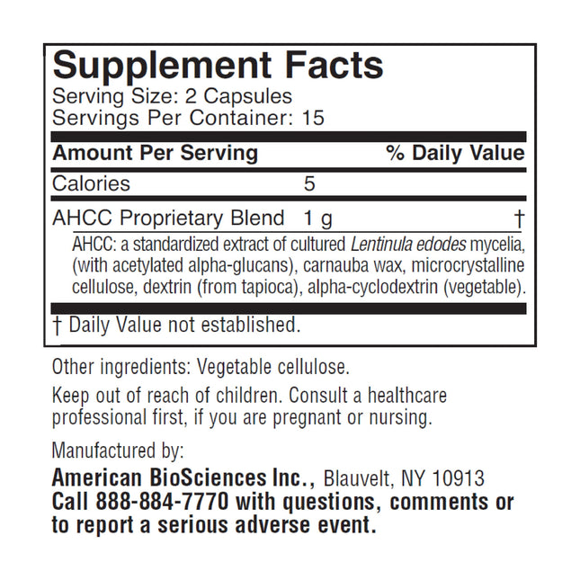 American BioSciences ImmPower AHCC 6-Pack – Enhanced Immune Support, 500 mg per Capsule, 30 Vegetarian Capsules