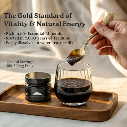 Gold Grade Himalayan Shilajit Resin – 30g | 500mg Max Potency | Lab Tested | 85+ Minerals & Fulvic Acid | For Men & Women