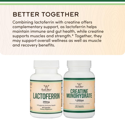 Lactoferrin 250mg – Bioferrin Lactoferrin (60 Caps) for Iron Support & Immune Health | Double Wood