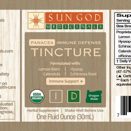 IMMUNE DEFENCE Organic Herbal Tincture - System Immunity Support