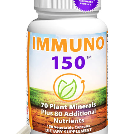 Immuno 150 Immune Support Supplement – 70 Plant Minerals & 80 Nutrients, 150 Vegetable Capsules