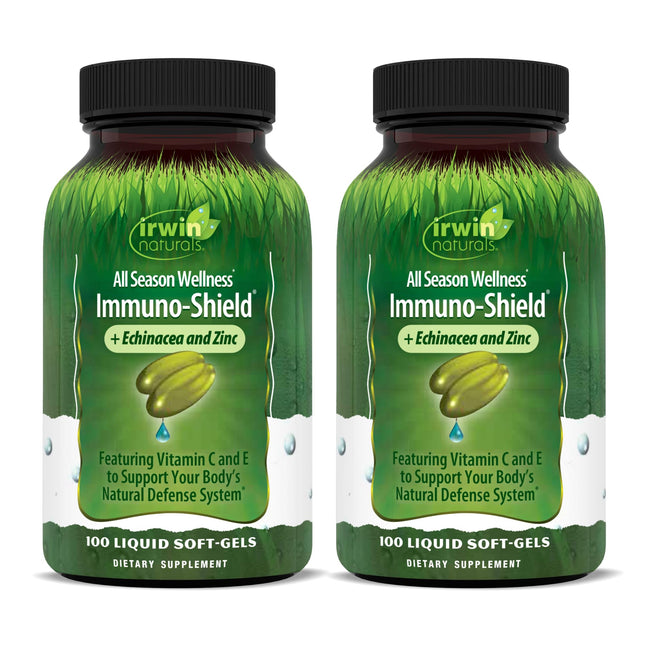 Irwin Naturals Immuno-Shield – 100 Liquid Softgels (Pack of 2) | All-Season Immune Support