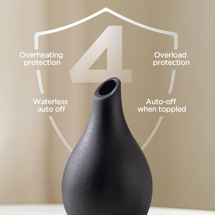 InnoGear 150ml Ceramic Essential Oil Diffuser – Handcrafted Black Vase