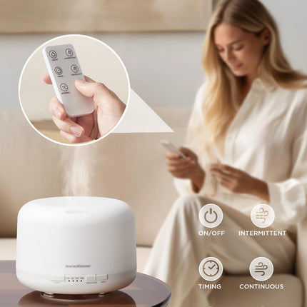 InnoGear 500ml Essential Oil Diffuser with Remote – Large Room Ultrasonic Humidifier & Auto-Off