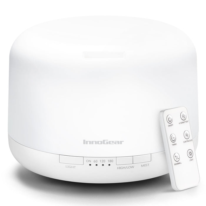 InnoGear 500ml Essential Oil Diffuser with Remote – Large Room Ultrasonic Humidifier & Auto-Off