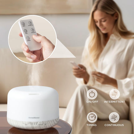 InnoGear 500ml Diffuser with Remote – Ultrasonic Humidifier (White)