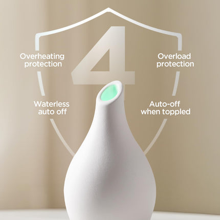 InnoGear 150ml Ceramic Diffuser | White Vase-Shaped Ultrasonic Essential Oil Diffuser