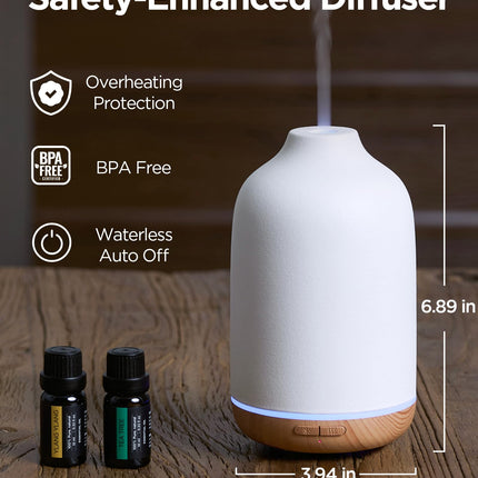 InnoGear 150ml Ceramic Essential Oil Diffuser – Handcrafted Stone Aroma Diffuser