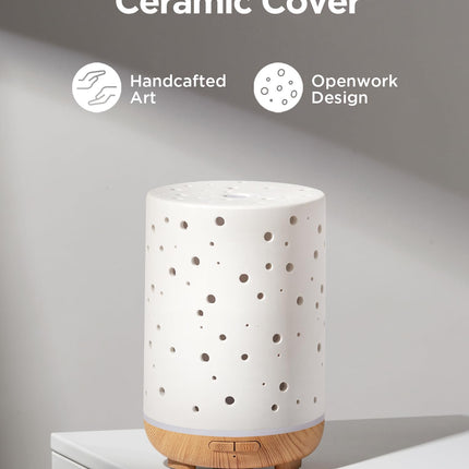 InnoGear 150ml Ceramic Ultrasonic Essential Oil Diffuser – White