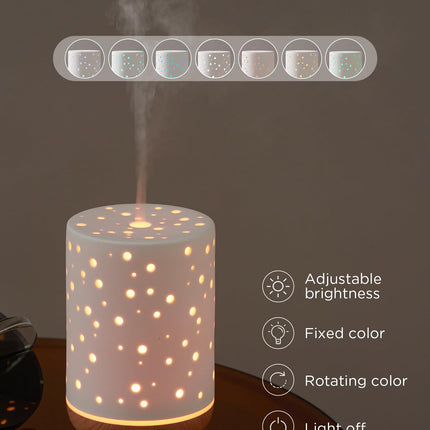 InnoGear 150ml Ceramic Ultrasonic Essential Oil Diffuser – White