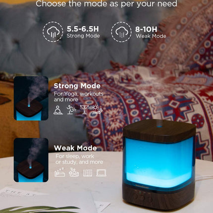 InnoGear 300ml Diffuser | Ultrasonic Essential Oil Humidifier with 4 Timers & Color Lights (Dark)