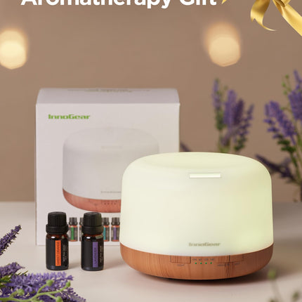 InnoGear Aromatherapy Diffuser & 10 Essential Oils Set - 500ml, Remote