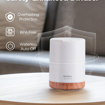 InnoGear Aromatherapy Diffuser & 8 Essential Oils Set – 300ml Ultrasonic 5-in-1 Diffuser, Yellow