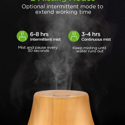 InnoGear Essential Oil Diffuser – Ultrasonic Humidifier, 7-Color LED, 2 Mist Modes, Auto Off, Yellow